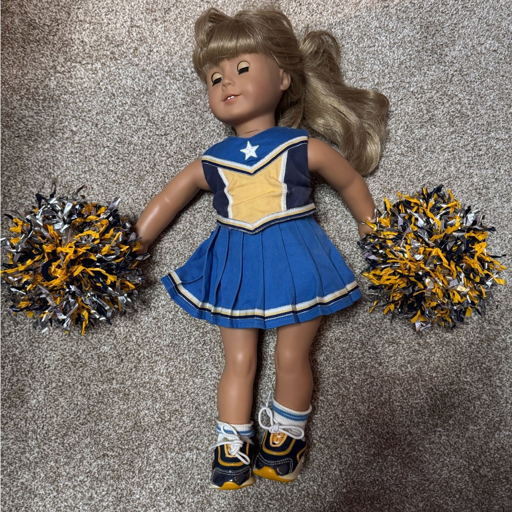 American Girl Blue and Yellow Cheerleader Outfit